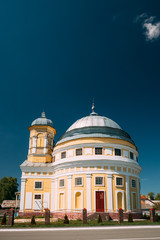 Fototapeta na wymiar Chachersk, Belarus. Transfiguration Church. Orthodox Church At Sunny