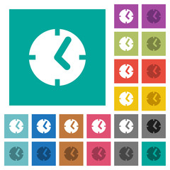 Clock square flat multi colored icons