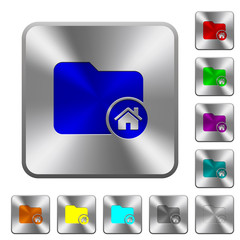 Home directory rounded square steel buttons