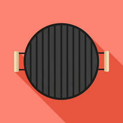 Grill image. Top view. Flat design