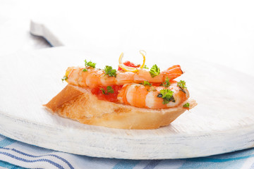 Delicious shrimp sandwich.