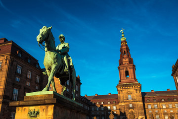 Fototapeta na wymiar Equestrian statue of King Christian the 9th Copenhagen Denmark