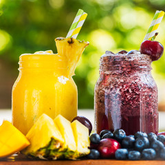 3 delicious slushies from different berries and fruits