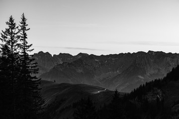 Sonnenuntergang in den Chiemgauer Alpen