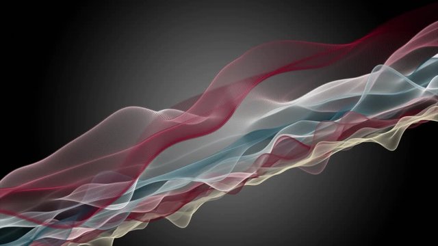 Fantastic animation with particle wave object in slow motion and space for your text, 4096x2304 loop 4K