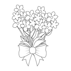 bouquet of beautiful flowers icon over white background vector illustration