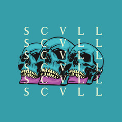 Multicolored skull vector