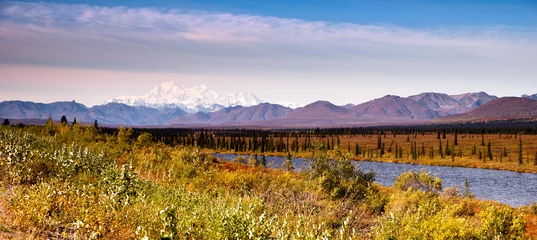 Schapenvacht deken met foto Denali Denali Range Mt McKinley Alaska North America
