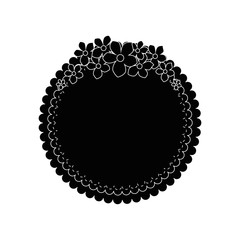 decorative frame with beautiful flowers icon over white background vector illustration