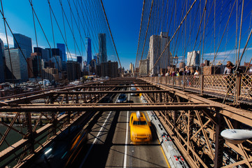 Fototapeta na wymiar Brooklyn Bridge Traffic, New York United States