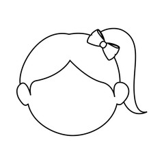 girl face cartoon icon vector illustration graphic design