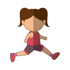 Girl running cartoon icon vector illustration graphic design