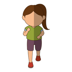 Girl running cartoon icon vector illustration graphic design