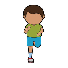 boy running cartoon icon vector illustration graphic design