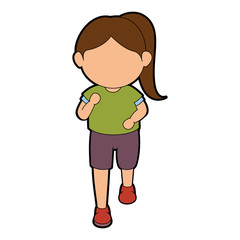 Girl running cartoon icon vector graphic illustration