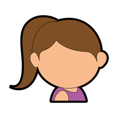 girl face cartoon icon vector illustration graphic design