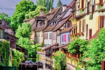 Panorama of colmar city in france