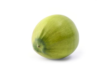 Nice green coconut isolated on white background