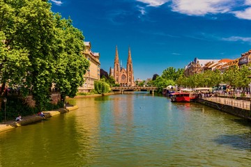 Panorama of the city in france, in the alsace region