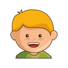 cartoon boy smiling icon over white background vector illustration