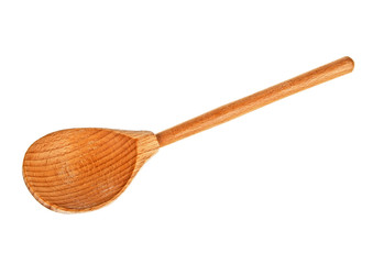 Wooden spoon isolated on white background