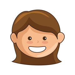 Obraz na płótnie Canvas cartoon girl smiling icon over white background colorful design vector illustration