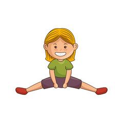 cartoon gymnastic girl icon over white background colorful design vector illustration