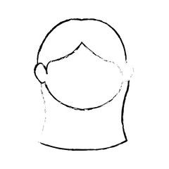 avatar girl face icon over white background vector illustration