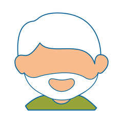 man face with beard icon over white background vector illustration