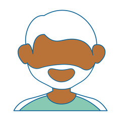 man face with beard icon over white background vector illustration