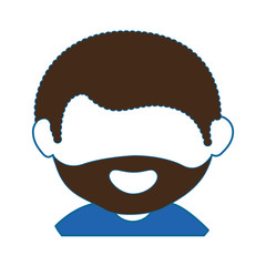 man face with beard icon over white background vector illustration