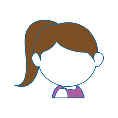 avatar girl face icon over white background colorful design vector illustration