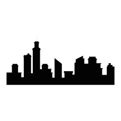 Fototapeta premium city view silhouette icon vector graphic illustration