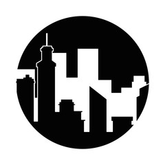 Fototapeta premium city view silhouette icon vector graphic illustration