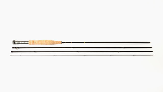 A Fly Fishing Rod On A White Background.