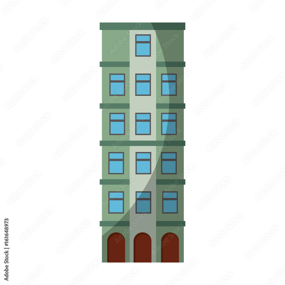 Poster urban building tower icon vector graphic illustration