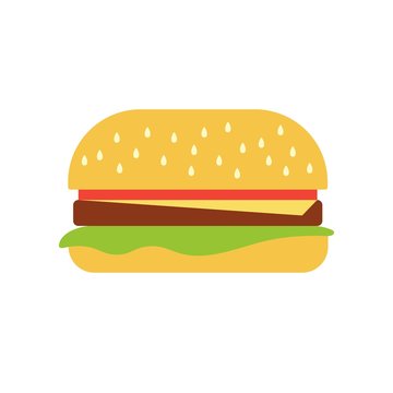 Simple flat hamburger icon on white background