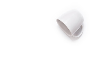 White cup on white background