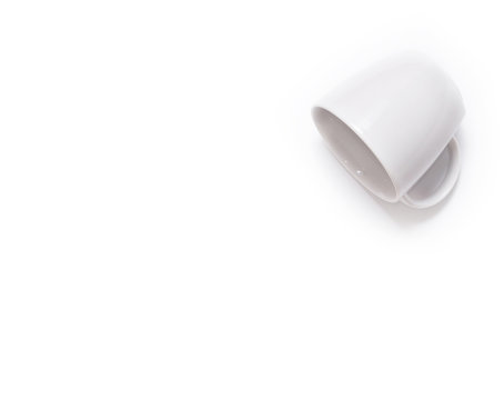 White cup on white background