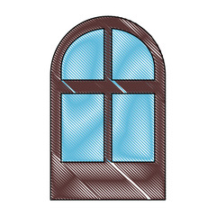 isolated brown window icon vector graphic illustration