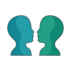 women and man head silhouette vector illustration graphic design