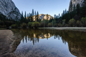 Early morning at Mirror Lake, Yosemite National Park
