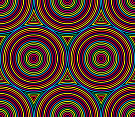 Abstract vector seamless op art colorful pattern.