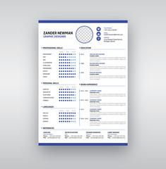 Modern Resume Template | Professional CV Design for Job Seekers Vector Template