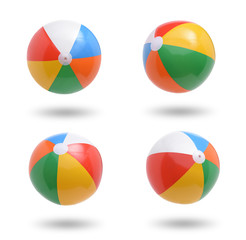 Beach balls collection isolated on white background