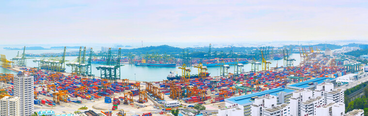 Singapore port overlooking