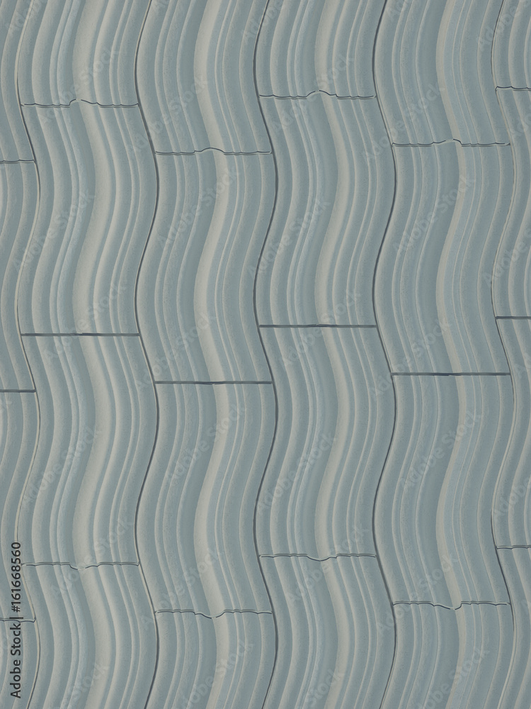 Aufkleber White wave band abstract surface pattern. 3d rendering