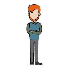 man standing male character people image vector illustration