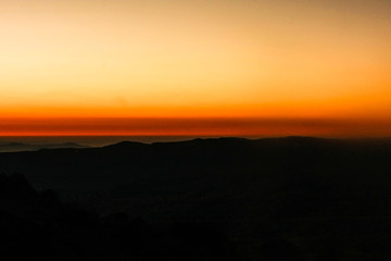red and yelow sunset on the montains, Africa