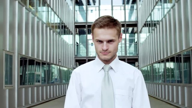 4k Unsatisfied Young Businessman, Gesture of Being in Problem, Sign of No